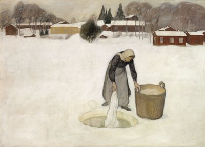 Lavando en el hielo de Pekka Halonen